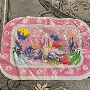 Pink inflatable tummy time water and air play mat design for infants and toddler
